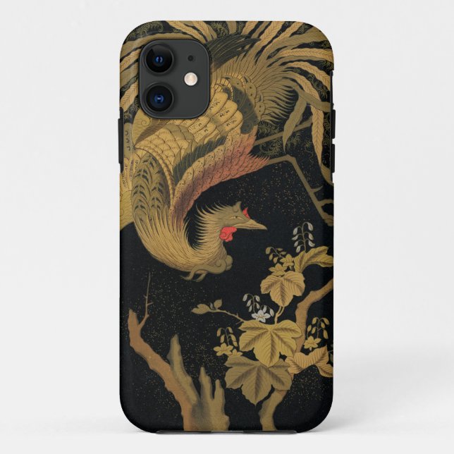 Golden Rooster Bird Japanisch Klassische Antike Case-Mate iPhone Hülle (Rückseite)
