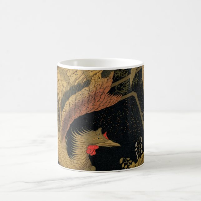 Golden Rooster Bird Japanisch Klassische Antike Kaffeetasse (Mittel)