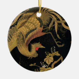 Golden Rooster Bird Japanisch Klassische Antike Keramik Ornament