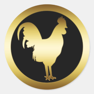 GOLDEN ROOSTER RUNDER AUFKLEBER