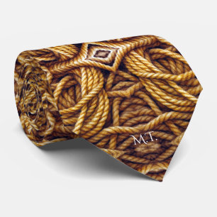 Golden Rope Textur Nautic Custom Monogram Krawatte