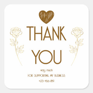 Golden Rose Eleganz Geschäft Danke Aufkleber