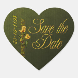 Golden Rose Hochzeitssuite Save the Date Herz-Aufkleber