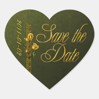 Golden Rose Hochzeitssuite Save the Date Herz-Aufkleber
