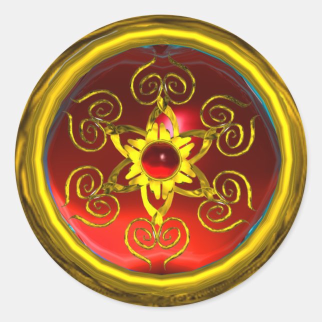 GOLDEN ROSE RUBY RUNDER AUFKLEBER (Vorderseite)