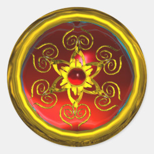 GOLDEN ROSE RUBY RUNDER AUFKLEBER