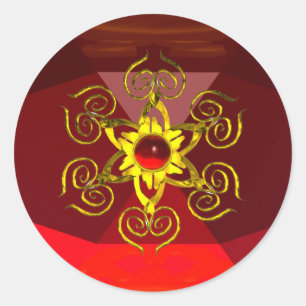 GOLDEN ROSE RUBY RUNDER AUFKLEBER