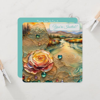 Golden Rose Tal Sunrise Bridal III Einladung