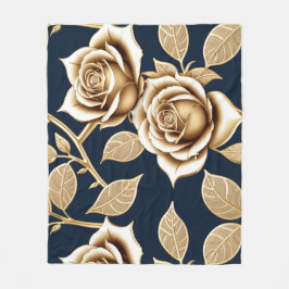 Golden Roses With A Metallic Finish Fleecedecke