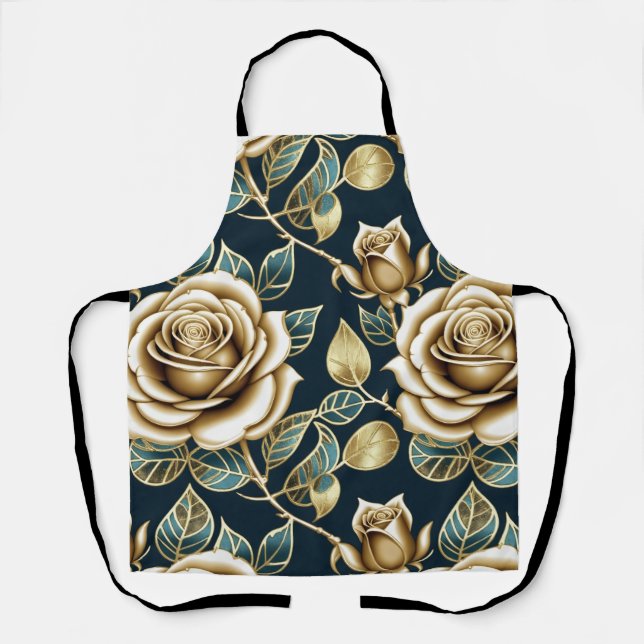 Golden Roses With a Metallic Finish Schürze (Vorderseite)