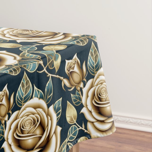 Golden Roses With a Metallic Finish Tischdecke (Beispiel)