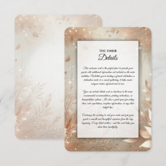 Golden Rosewood Enchanted Forest Wedding Begleitkarte