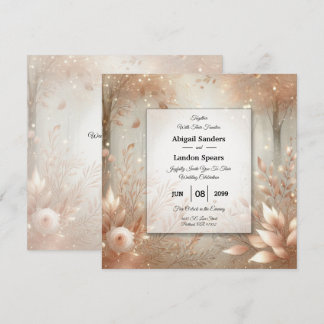 Golden Rosewood Enchanted Forest Wedding Einladung