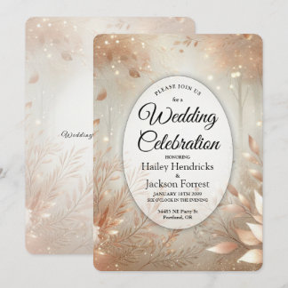 Golden Rosewood Enchanted Forest Wedding Einladung