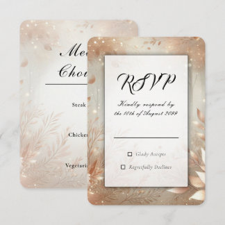 Golden Rosewood Enchanted Forest Wedding RSVP Karte