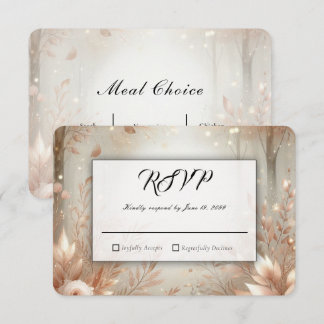 Golden Rosewood Enchanted Forest Wedding RSVP Karte