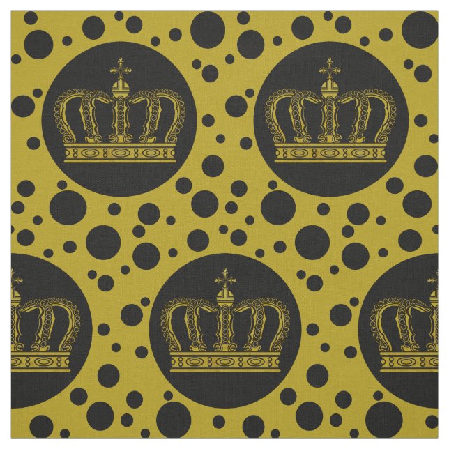 Golden Royal Crown & Dots + Ihr Backgr. Ideen Stoff (Muster)