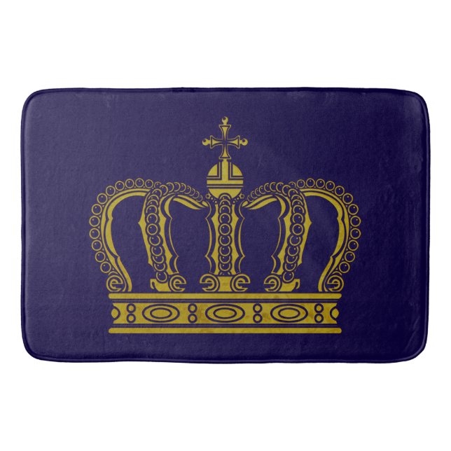 Golden Royal Crown + Ihr Backgr. Ideen Badematte (Vorderseite)