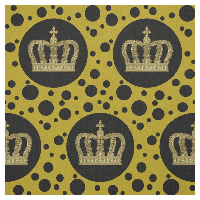 Golden Royal Crown II & Dots + Ihr Backgr. Idee Stoff (Muster)