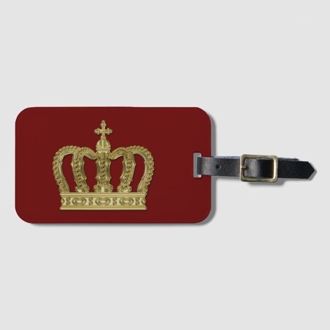 Golden Royal Crown II + Ihr Backgr. Ideen Gepäckanhänger (Vorderseite (Horizontal))