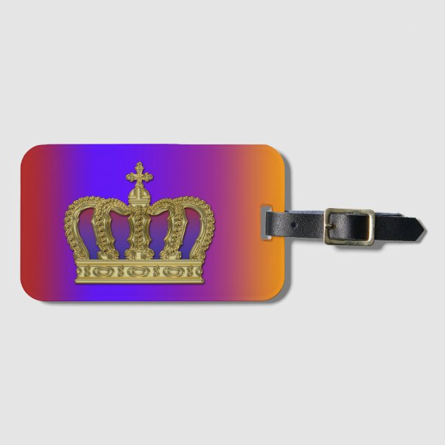 Golden Royal Crown IV + Ihr Backgr. Ideen Gepäckanhänger (Vorderseite (Horizontal))