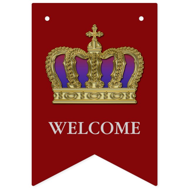 Golden Royal Crown IV + Ihr Backgr. Ideen Wimpelkette (Erste Fahne)