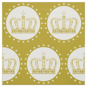 Golden Royal Crown & Stars + Ihr Backgr. Ideen Stoff