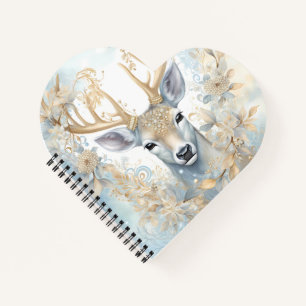 Golden Royal Deer Spiral Notebook - Winter elegant Notizbuch