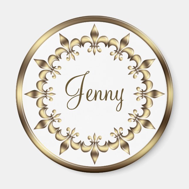 Golden Royal Gradient Element. Fleur-de-Lis. Magnet (Vorne)