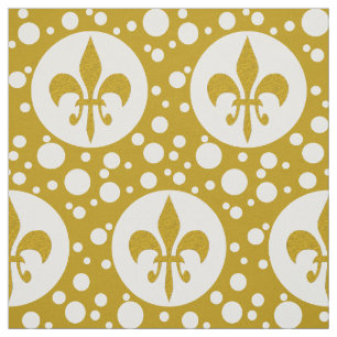 Golden Royal Lily & Dots + Ihr Backgr. Ideen Stoff