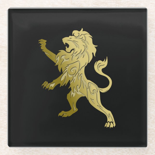Golden Royal Lion Glasuntersetzer (Vorderseite)