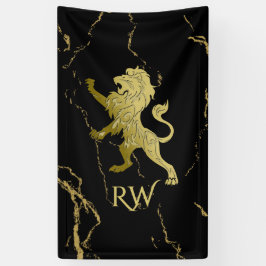 Golden Royal Lion Monogram Banner