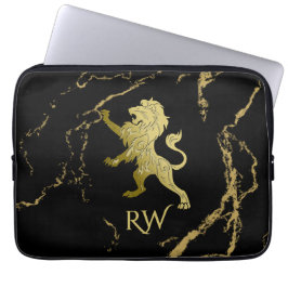 Golden Royal Lion Monogram Laptopschutzhülle