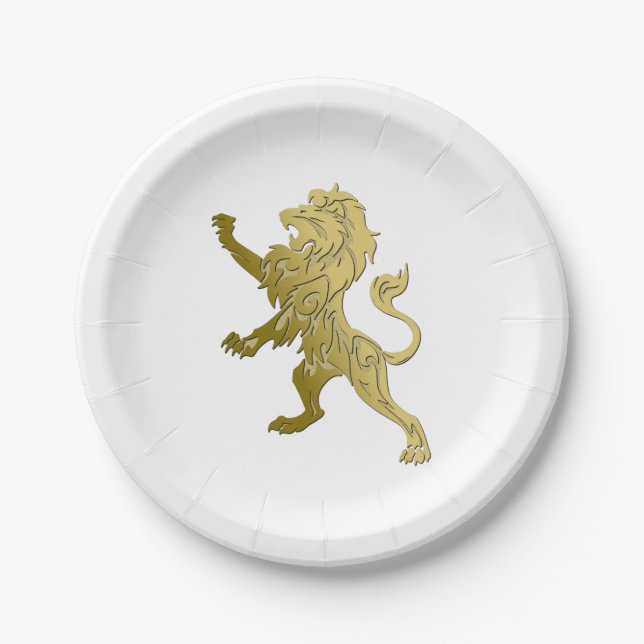 Golden Royal Lion Pappteller (Vorderseite)