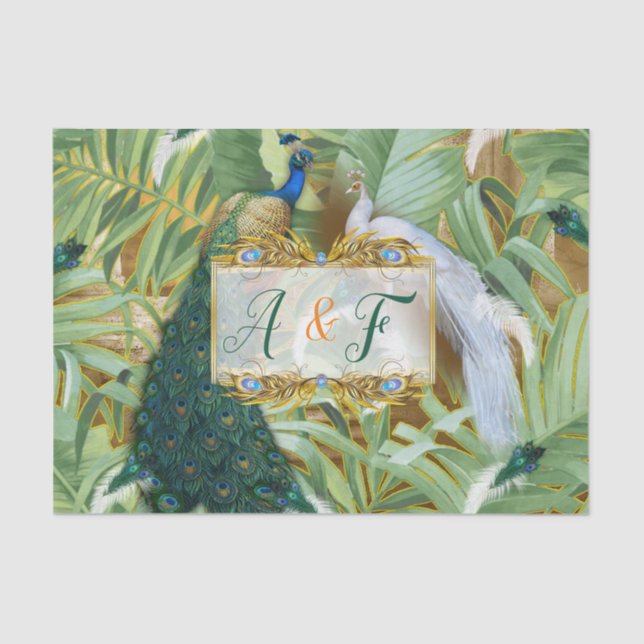 Golden Royal Peacock Feathers Seidenpapier (Vorderseite)