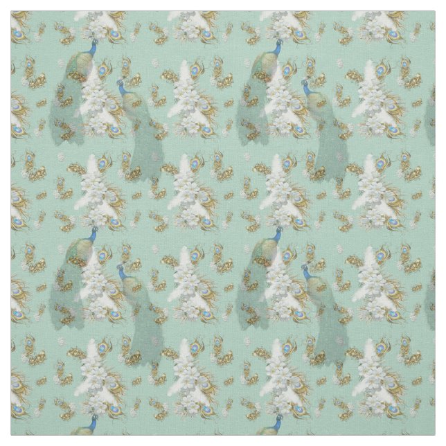 Golden Royal Peacock Feathers Stoff (Muster)
