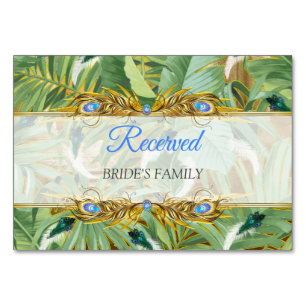 Golden Royal Peacock Feathers Tischnummer