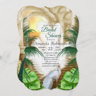 Golden Royal Peacock Tempel Einladung