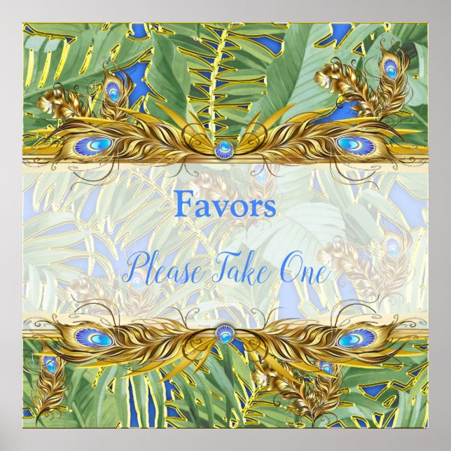 Golden Royal Peacock Tempel Poster (Vorne)