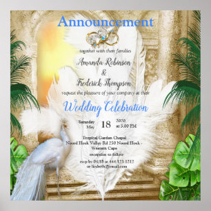 Golden Royal Peacock Tempel Poster