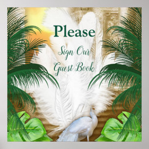 Golden Royal Peacock Tempel Poster