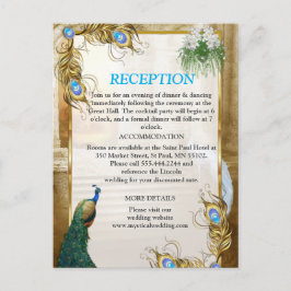Golden Royal Peacock Tempel Wedding Dreams Ankündigungspostkarte