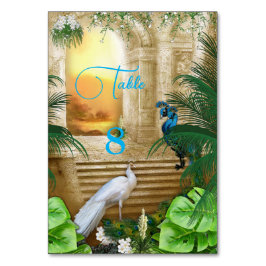 Golden Royal Peacock Tempel Wedding Dreams Tischnummer