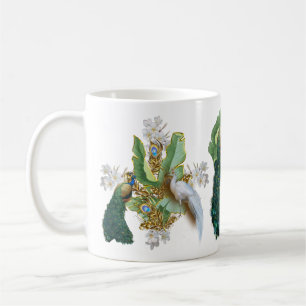 Golden Royal Peacocks & Feathers Kaffeetasse