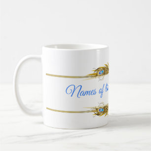 Golden Royal Peacocks & Feathers Kaffeetasse
