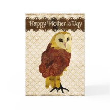 Golden Ruby Owl Muttertagskarte