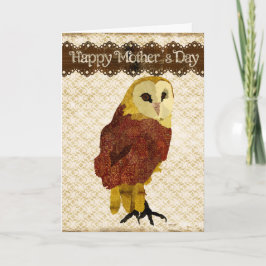 Golden Ruby Owl Muttertagskarte Karte