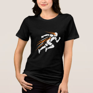 Golden Runner Logo Elegantes Sportbewegungsdesign Tri-Blend Shirt