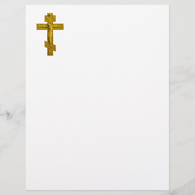 Golden Russisch-Orthodoxe Kreuz (Vorderseite)