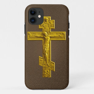 Golden Russisch-Orthodoxe Kreuz iPhone 11 Hülle